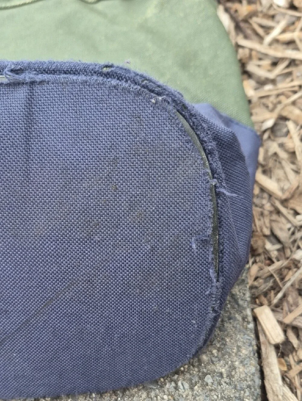 Two-Tone Green & Blue Canvas Messenger Tote